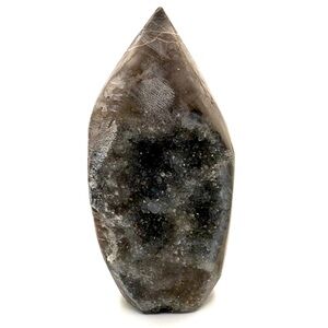 Black Sphalerite Crystal Flame Point Carving 4”